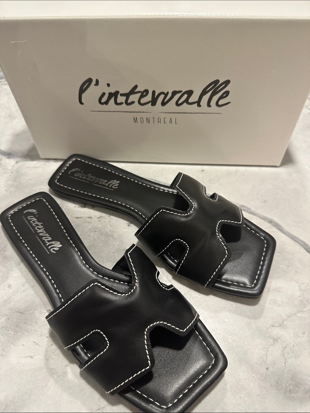 Black Leather Sandals